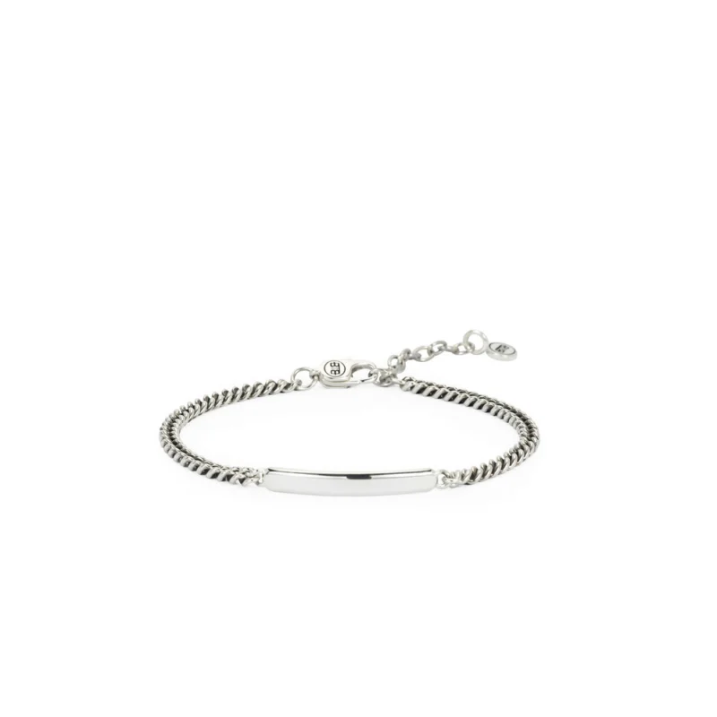 Buddha to Buddha Herrenarmband Mini Essential Bar Silber