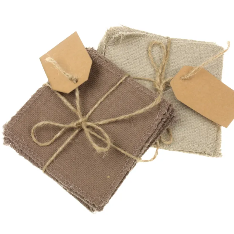 6er Set Untersetzer Stoff Taupe