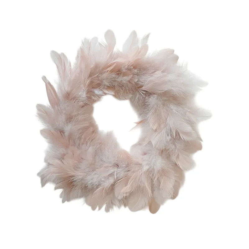 Federkranz Beige Rosé 18 cm Dekokranz Osterdeko Deko Ostern Kranz