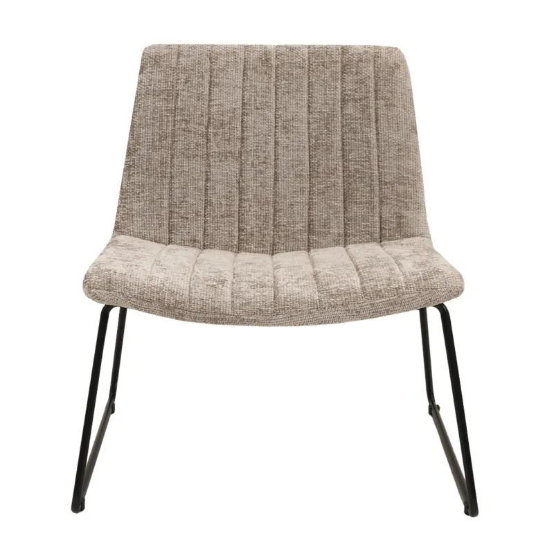 Sessel – Chenille Stoff, Metallgestell, Champagner Farbe - James | Kick Collection