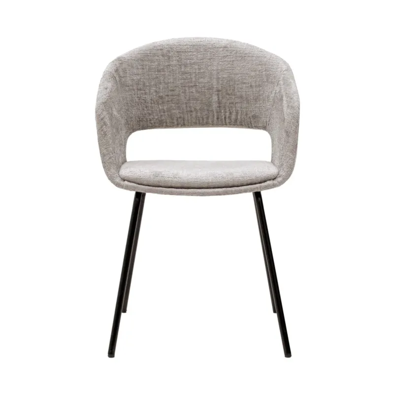 Esszimmerstuhl – Texture Stoff, Metall Gestell, Graue Farbe - Mette | Kick Collection