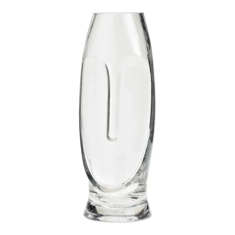 Vase Künstlerisches Gesicht-Design, Transparentes Glas, Minimalistisch- Gesicht | Wurm