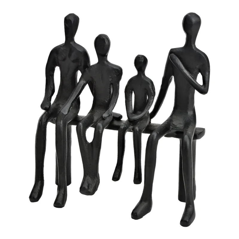 Dekofigur – Schwarzes Metall, Minimalistisches Design - Family | Wurm
