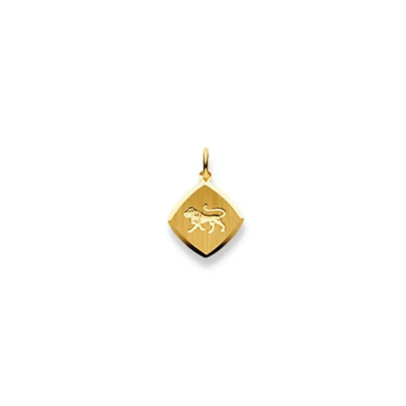 Löwe Sternzeichen Anhänger 18 Karat Gelbgold 750, 13x 13mm