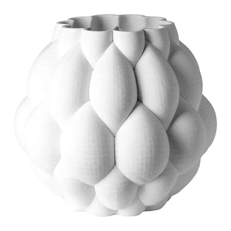 Vase – Cremeweißes Porzellan, Strukturierte Oberfläche, Überlappendes Relief - Molino | Fink Living