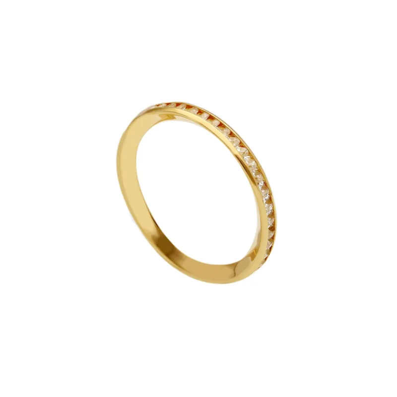 18 Karat Gold - 750 Memorie Ring mit Zirkonia