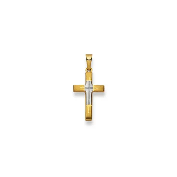 Anhänger 750/18 K Bicolor Kreuz - 1558.03058/0001