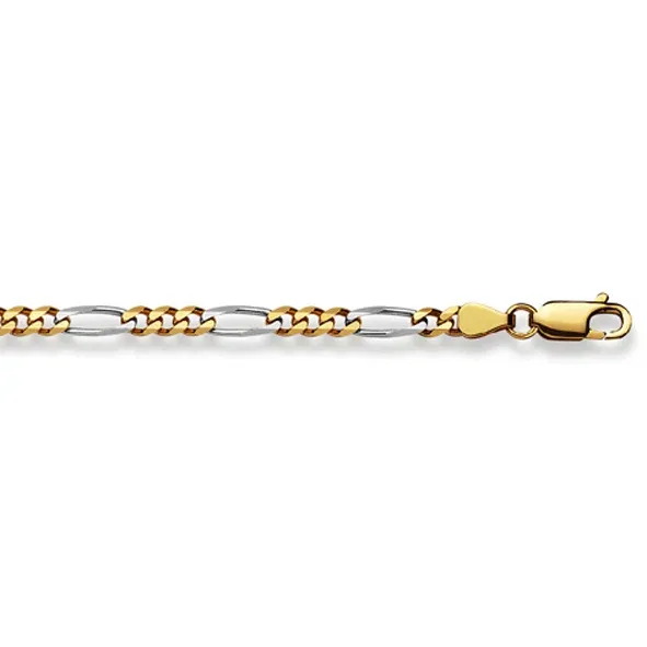 Figaroarmband 18 Karat Gold -750 in Bicolor 19 cm x 3.6 mm - 1571.10196/1900