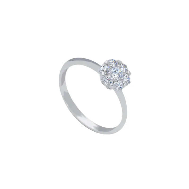18 Karat Gold - 750 Weissgold Ring mit Zirkonia Steinen - 162090