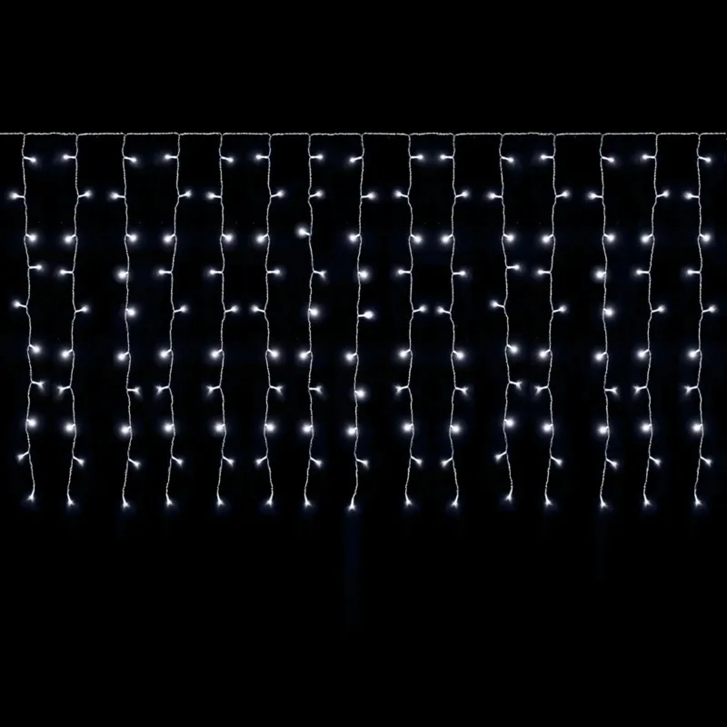Salcar LED Eisregen Fenster Lichtervorhang – Kaltweiß, 8 Modi, Timer & Memory, IP44 Wasserdicht – Für Innen & Außen, Weihnachtsbeleuchtung für Fenster, Balkon & Wand (2m/3m/6m)