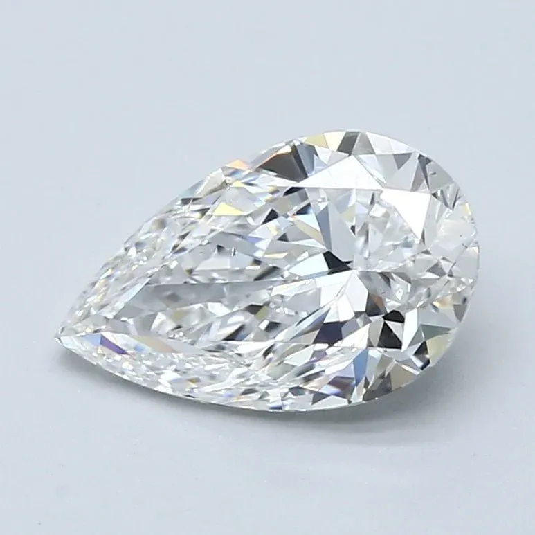 2 Carat Pear - Natural Diamond - 2.01 - E - SI1 - VG - EX - VG - Diamonds By Rothschild