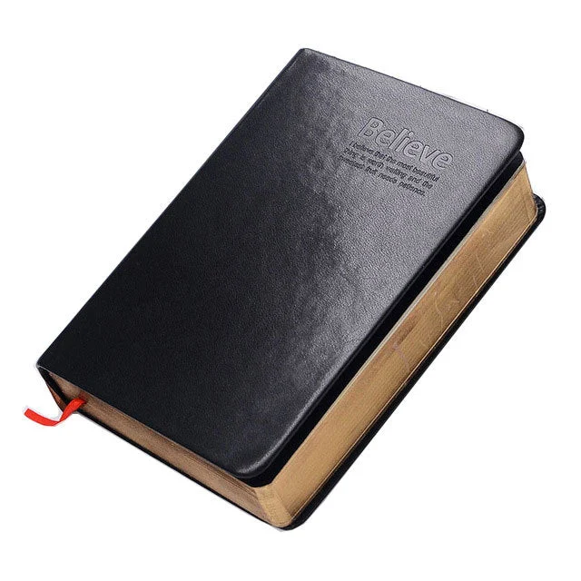 Believe Bible-Style Notebook A6 Vintage PU Leather Journal Gold Edge