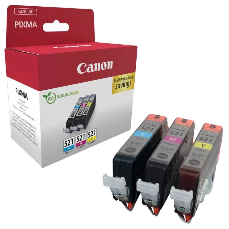 Canon CLI-521 C/M/Y cyan, magenta, gelb Druckerpatronen, 3er-Set