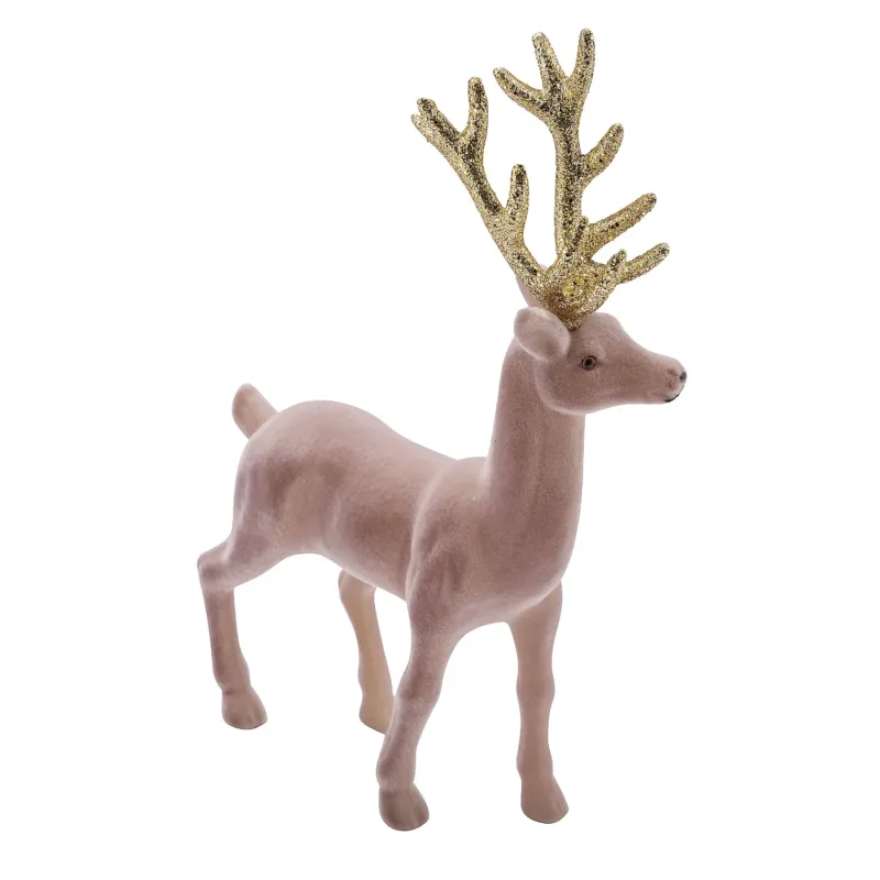 Hirsch Samt Beige Gold 18 oder 23 cm