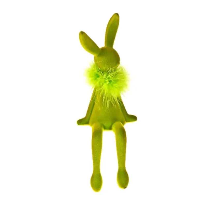 Kantenhocker Osterhase Grün 25 cm Kunststoff beflockt modern Dekohase Osterdekoration Dekoration Ostern