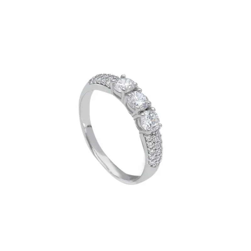 18 Karat Gold - 750 Weissgold Ring mit Zirkonia Steinen - 256680