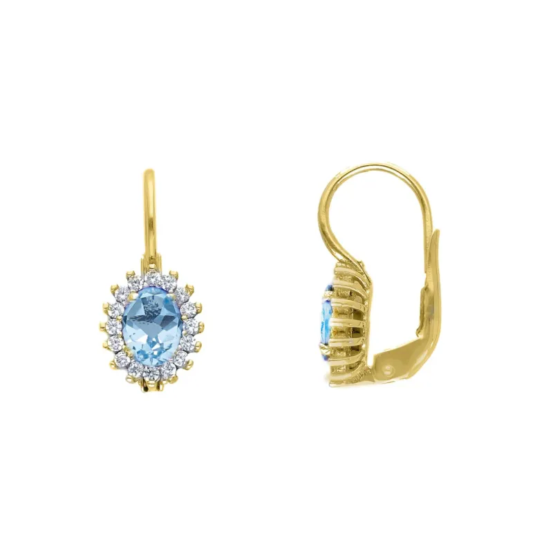 18 Karat Gold - 750 Gelbgold Ohrstecker mit Zirkonia Steinen - 260479