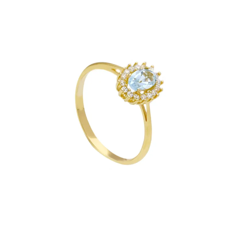 18 Karat Gold - 750 Gelbgold Ring mit Zirkonia Steinen - 260621