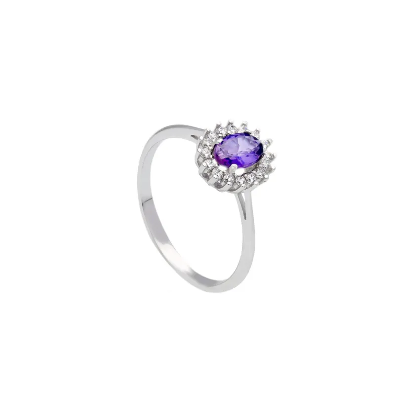 18 Karat Gold - 750 Weissgold Ring mit Zirkonia Steinen - 260622