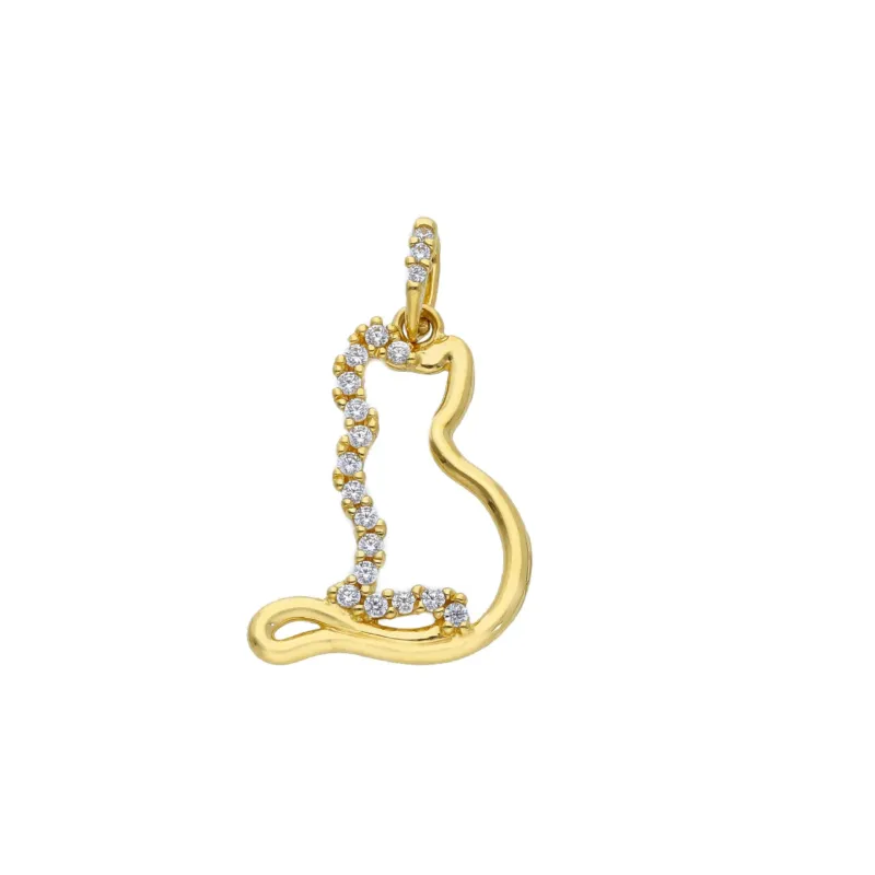18 Karat Gold - 750 Katze Anhänger