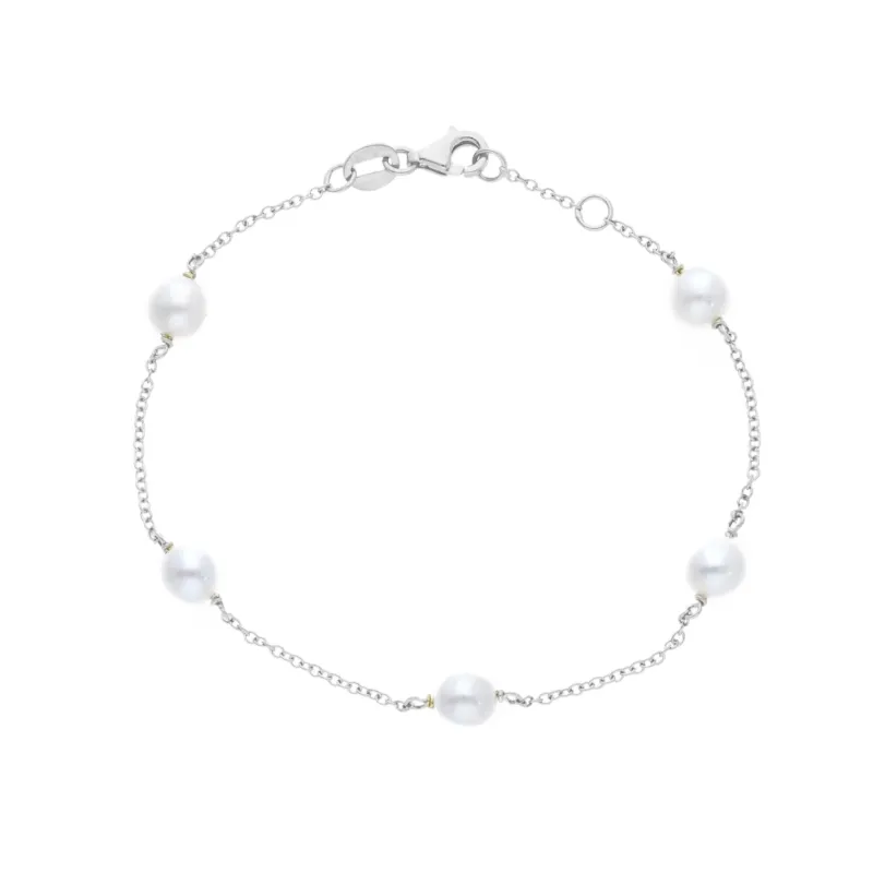 18 Karat Gold Süsswasserperlen Armband