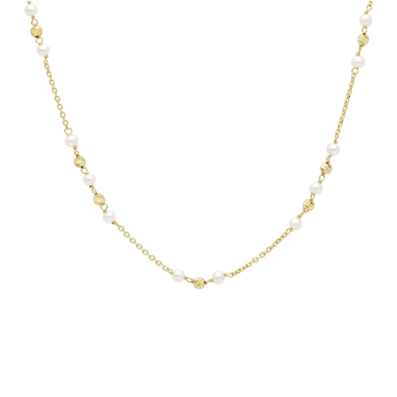 18 Karat Gold - 750 Süsswasserperlen Halskette - 267289