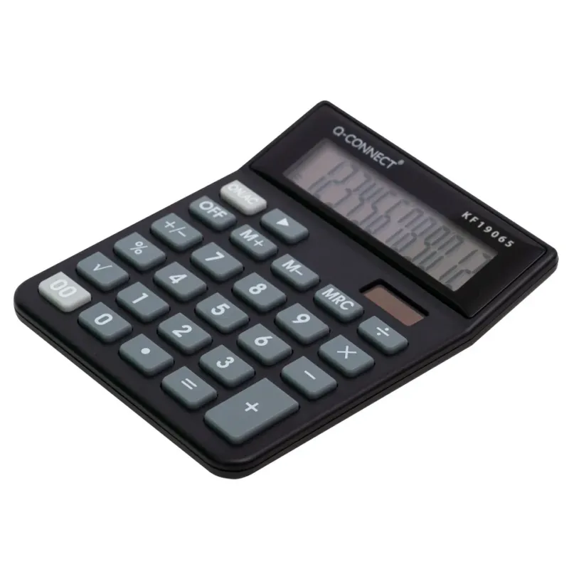 Q-CONNECT Tischrechner, 12-stellig, schwarz