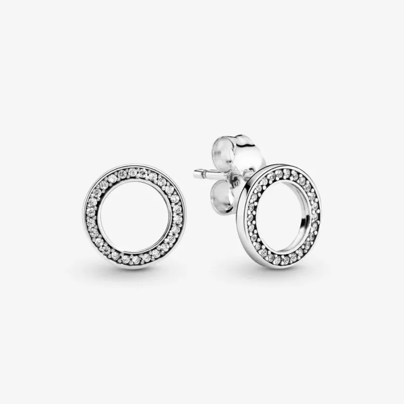 Pandora Funkelnder Kreis Ohrstecker: Zeitlose Eleganz in Sterling-Silber