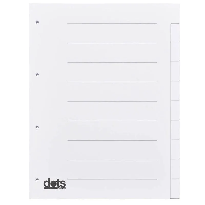 dots Ordnerregister Vollformat blanko weiß 10-teilig, 5 Satz