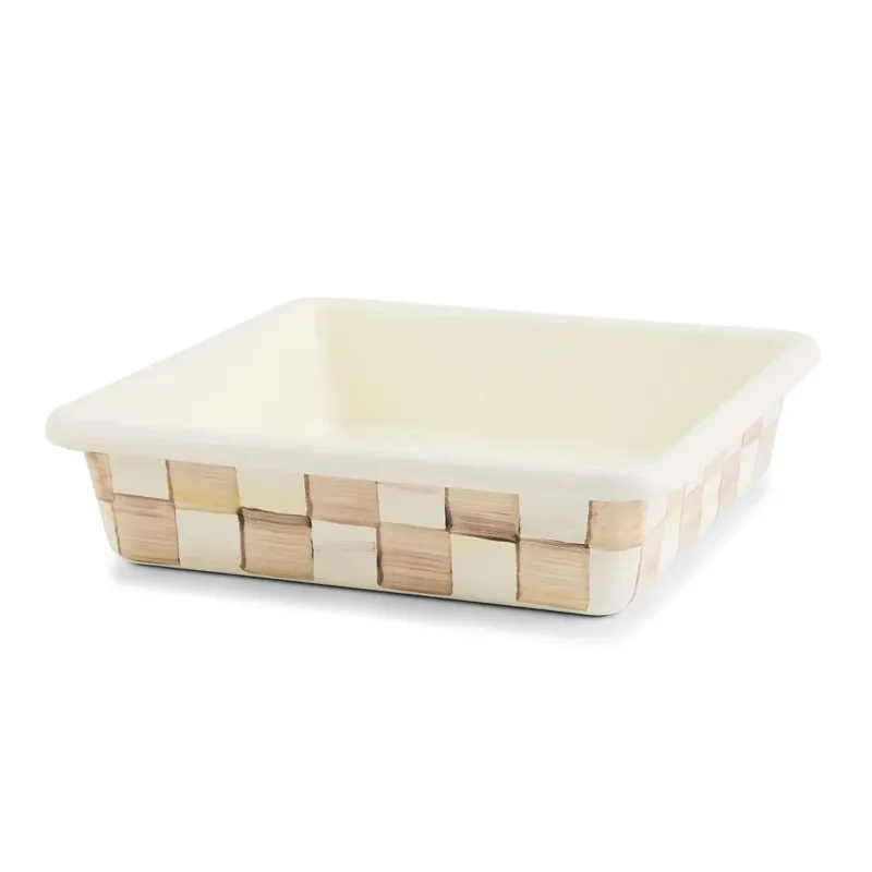 Mocha Check 8" Square Baking Pan