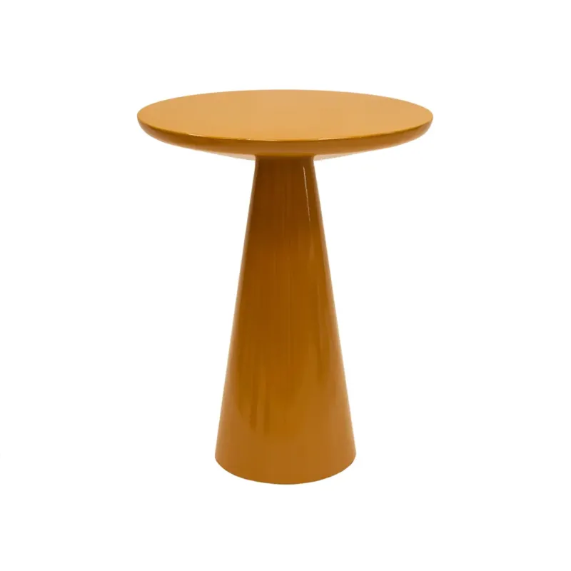 Beistelltisch – Metall Material, Glänzende Oberfläche, Ockergelbe Farbe - Lea | Kick Collection