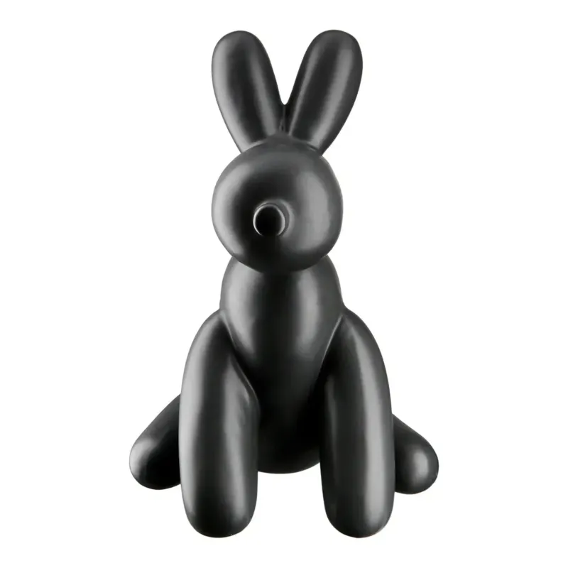 Figur – Schwarze Keramik, Matte Oberfläche, Ballonhund Form, 25cm Höhe - Lotte | Gilde