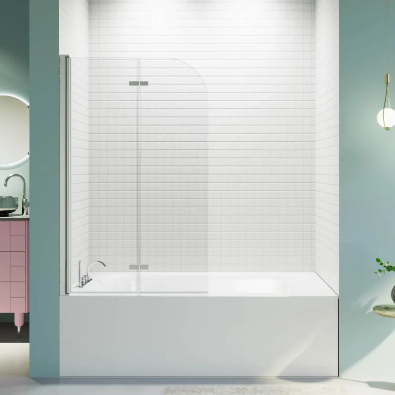 34 in x 58 in Chrome Bi Fold Tub Shower Door
