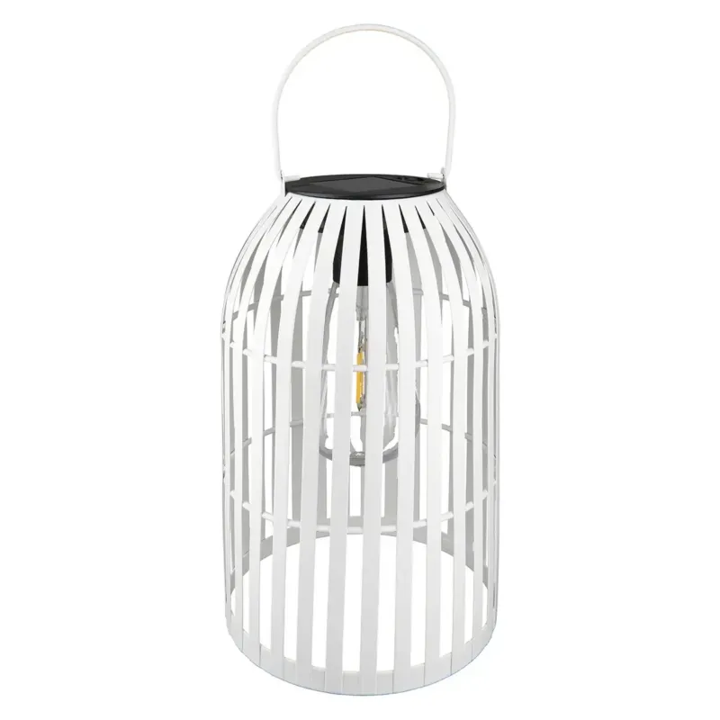 Solarwindlicht – Schwarzes Metall, Weißer Kunststoff, Höhe 25 cm - Cappa | Gilde