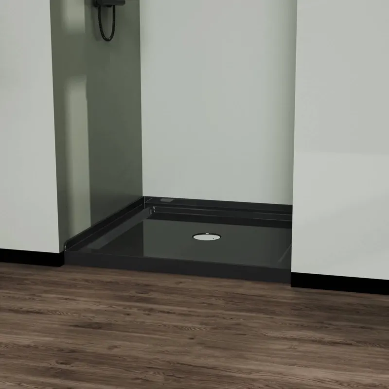 36 in x 36 in Black Acrylic Square Shower Base