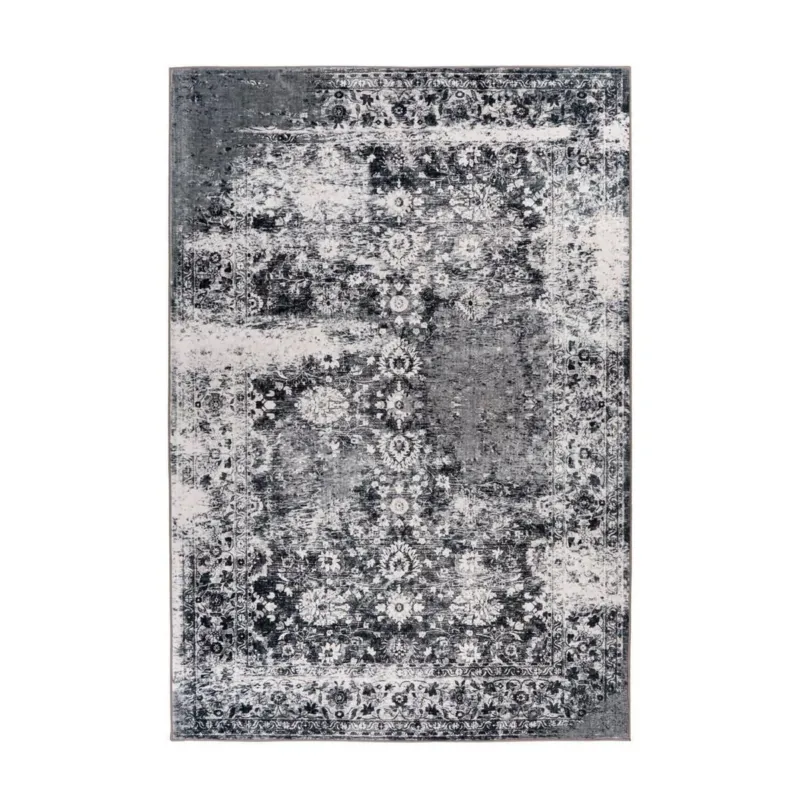 Teppich – Vintage Muster, Graue Farbgebung, Bordüren Design, 160 x 230 cm - Saphira 400 | Kayoom