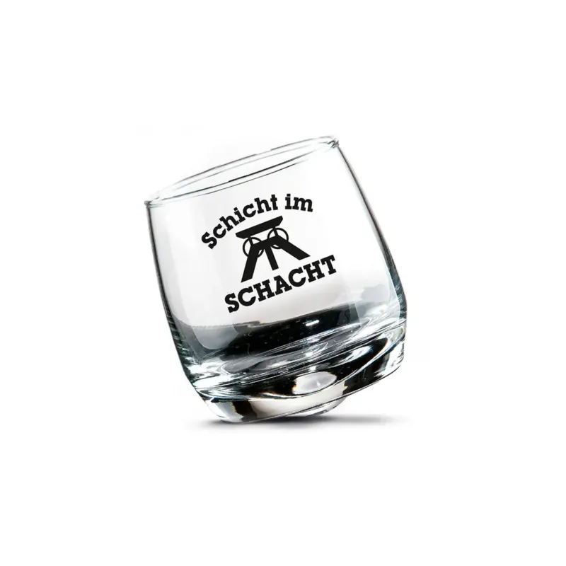 Wackelglas – Klares Glas, Spülmaschinenfestes Material, Spruchmotiv - Schicht | Gilde