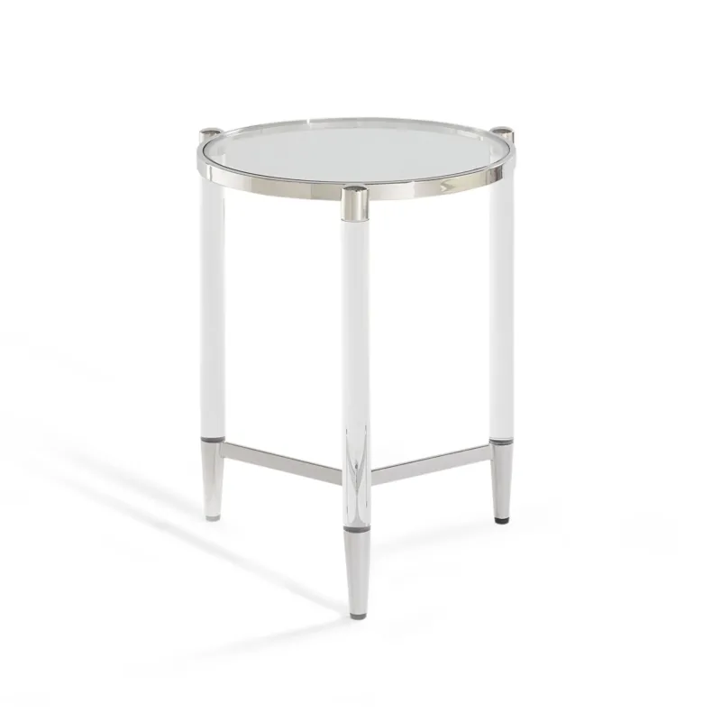 Beistelltisch – Gehärtetes Glas, Edelstahl Gestell, Acryl Beine, 60 cm Höhe - Marilyn | Modus Furniture International