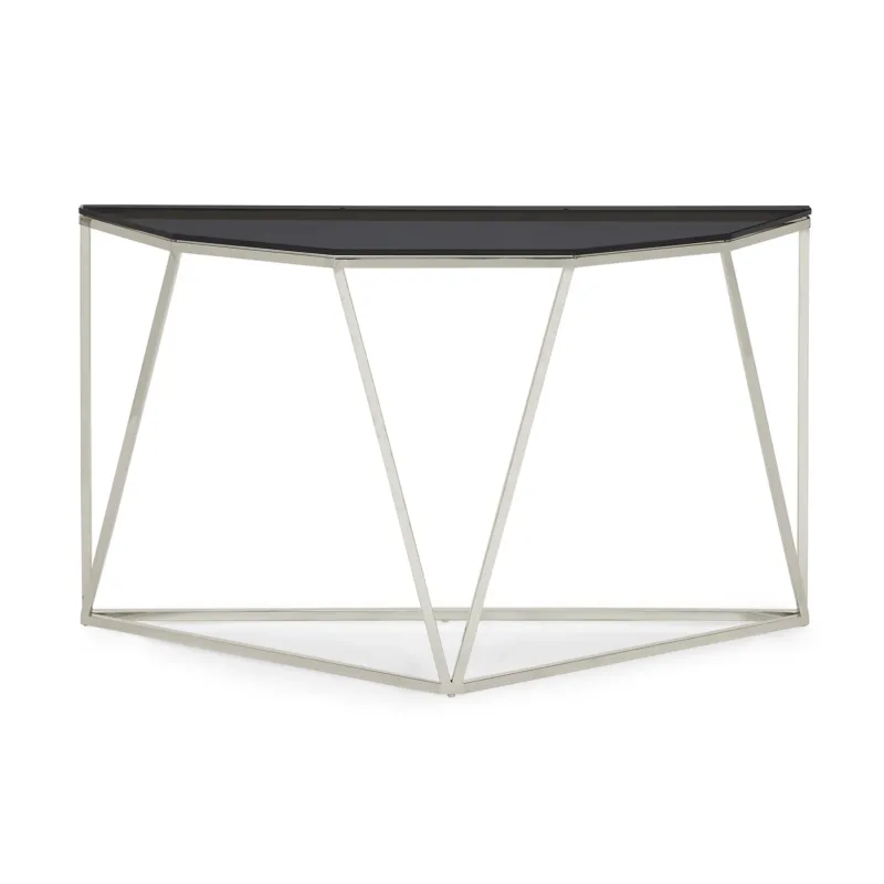Konsolentisch – Rauchglas Platte, Edelstahl Gestell, Rauchglas Grau, 81 cm Höhe - Aria | Modus Furniture International