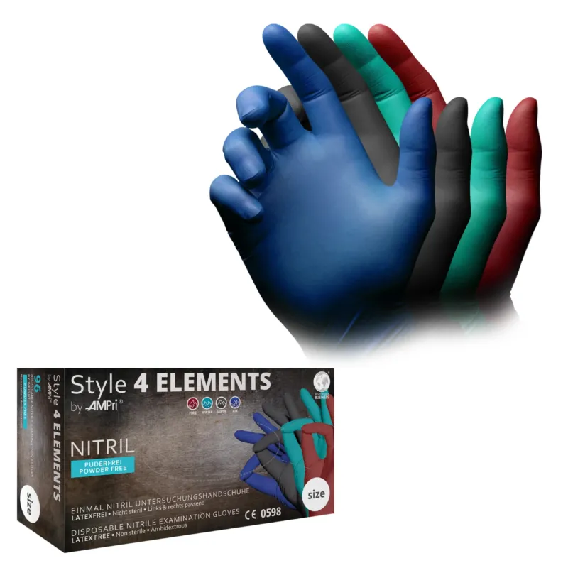 Med-Comfort Style 4 Elements Nitrilhandschuhe Farbmix