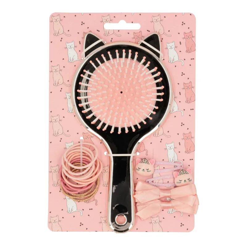 Accessoires Kids Set Kinderhaarbürste Katze rosa