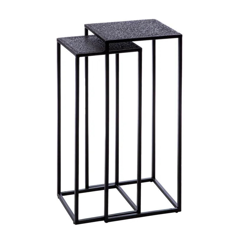 Beistelltisch – Quadratisches Design, Schwarze Optik, Metallgestell - Grenada | Gilde
