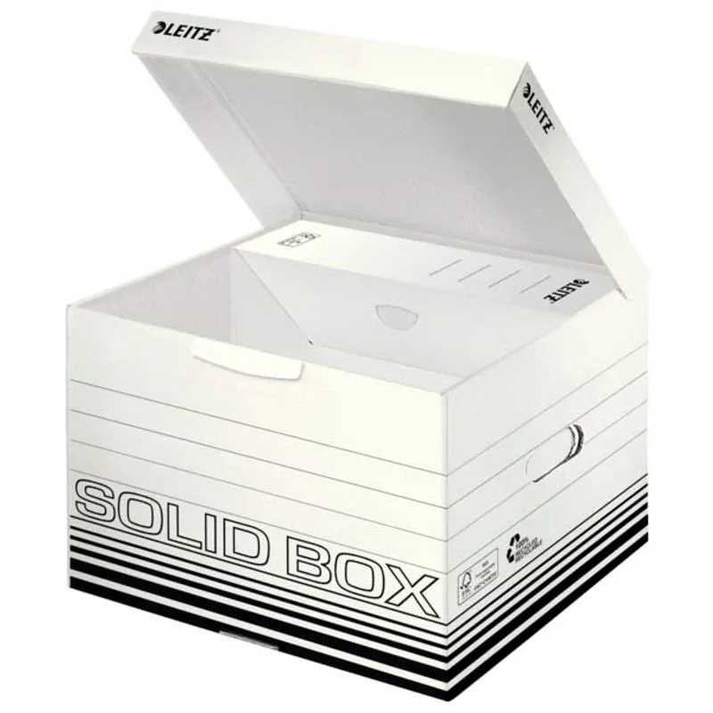 10 LEITZ Archivboxen Solid M weiß 32,5 x 36,0 x 27,0 cm