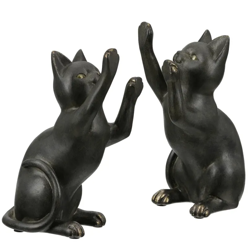 Buchstützen – Schwarze Katzenform, Metallische Optik, Schützende Filzgleiter - Gatto | Gilde