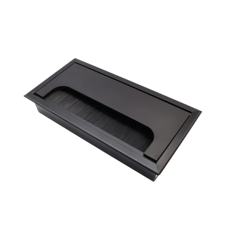 Aluminium Kabeldurchlass 160x80mm, Schwarz "Wave" – Furnica