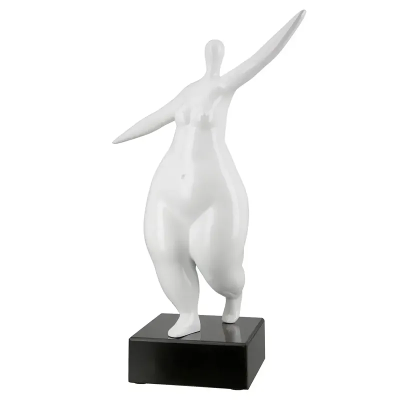 Skulptur – Glänzend Weiß, Schwarzer Akzent, Moderne Form - Lady | Gilde