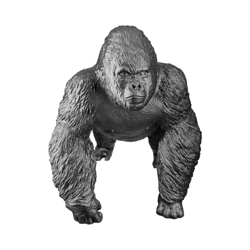 Figur – Schwarze Oberfläche, Gorilla Design, Moderne Form, Höhe 36 cm | Gilde