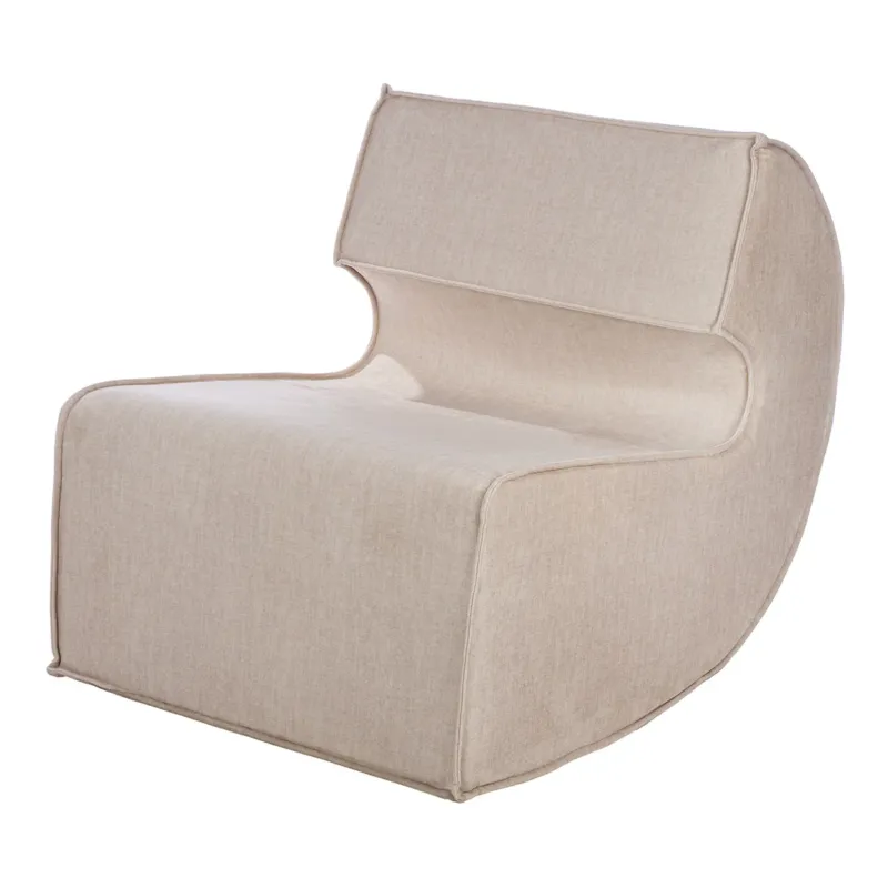 Sessel – Beiger Stoff, Holzrahmen, Moderne Form - Nobra | Gilde
