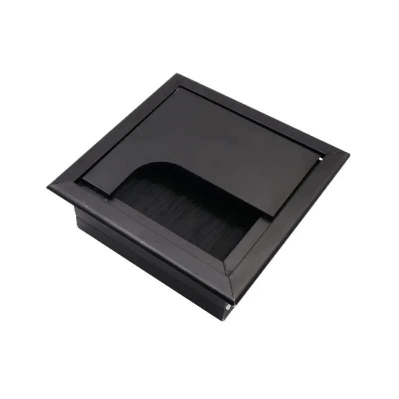 Quadratisch Aluminium Kabeldurchlass 80x80mm, Schwarz "Wave" – Furnica
