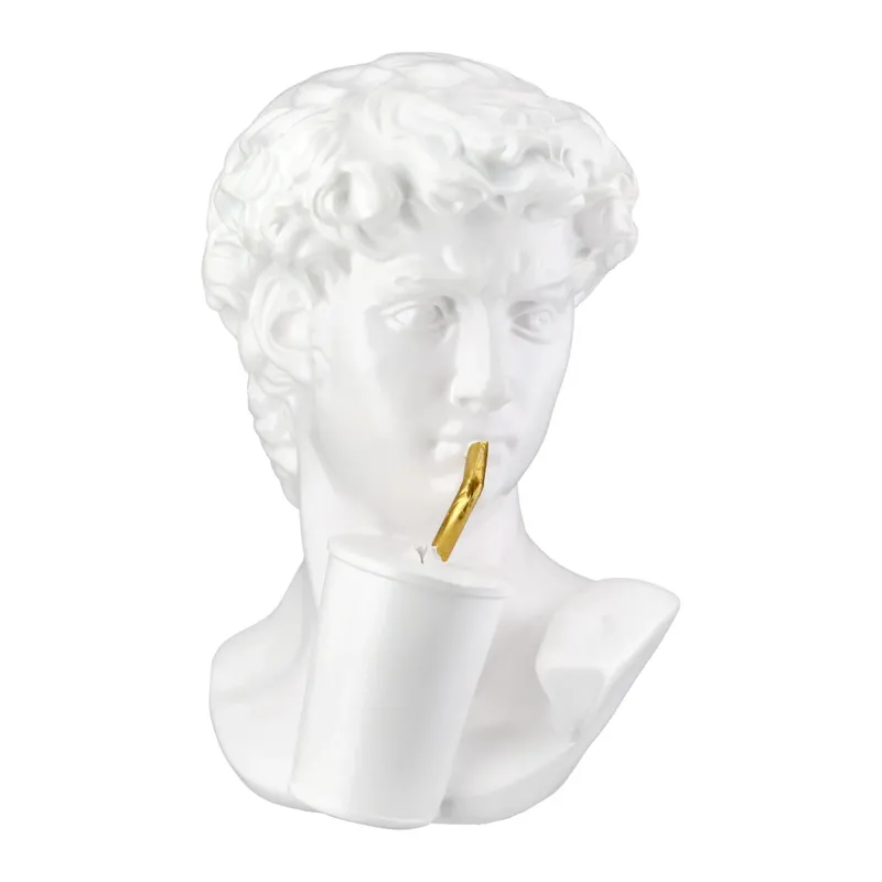 Skulptur – Glänzende Oberfläche, Goldene Akzente, Moderne Büste - David | Gilde